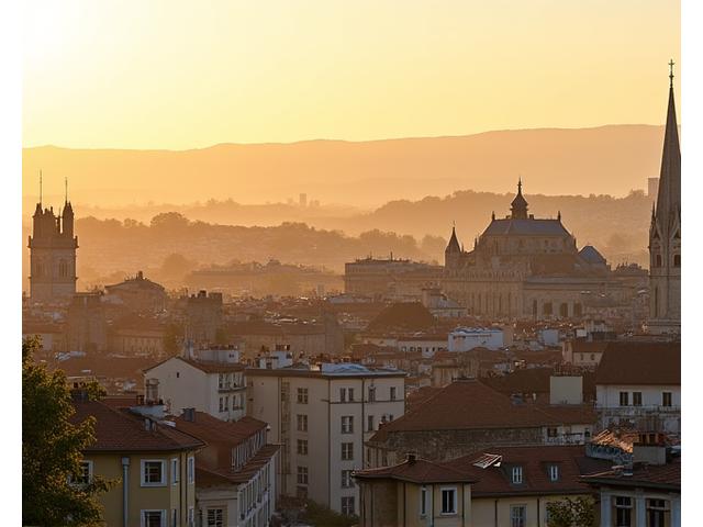 Paysage urbain de Lyon avec des repères architecturaux