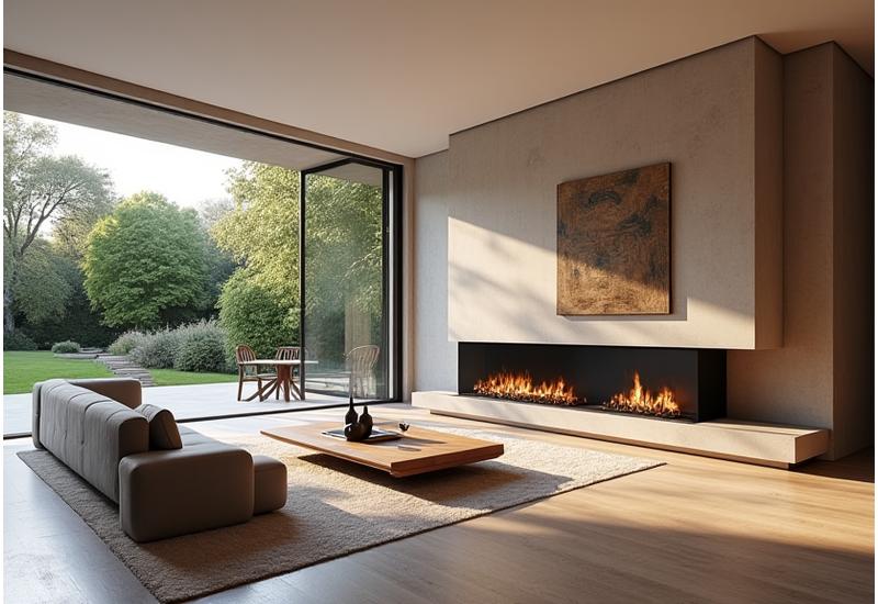 Vue intérieure d'une villa contemporaine rénovée à Caluire