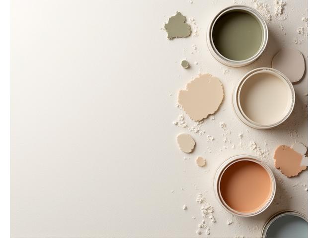 Nuancier de peintures végétales et échantillons de carrelage recyclés