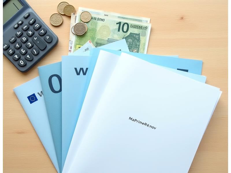 Une pile de documents et des pièces de monnaie, symbolisant les aides financières et subventions pour la rénovation énergétique à Lyon.
