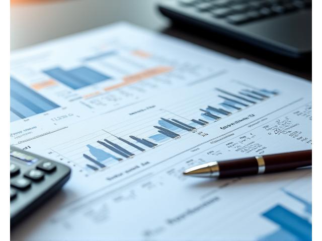 Graphiques financiers et documents de planification sur une table de travail avec un architecte